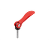 Kipp Cam Lever, Aluminum w/External Thread, Plastic Thrush Washer, Size 2, 5/16-18X30, A=96 mm, Stainless Steel, Red, Powder Coat (Qty:1), K2120.25114A3X30