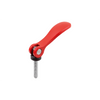 Kipp Cam Lever, Aluminum w/External Thread, Plastic Thrush Washer, Size 2, 3/8-16X30, A=96 mm, Stainless Steel, Red, Powder Coat (Qty:1), K2120.25114A4X30