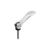 Kipp Cam Lever, External Thread, Size 9, D=8-32X10, A=36.2 mm, B=14.4 mm, Stainless Steel, (Qty:1), K2121.95120AEX10