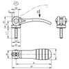 Kipp 1/4-20x30 Cam Lever, External Thread, Plastic Handle, Steel, Size 1 (Qty. 1), K2122.152184A2X30