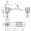 Kipp 10-32x40 Cam Lever, External Thread, Plastic Handle, Stainless Steel, Size 1 (Qty. 1), K2122.153184A1X40