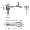 Kipp 5/16-18X40 Cam Lever, Adjustable, External Thread, Steel, Aluminum Handle, Size 1 (Qty. 1), K2125.25014A3X40