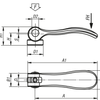 Kipp Cam Levers, w/Internal Thread, Plastic Thrust Washer, D=M5, Stainless Steel, Powder Coat, (Qty. 1), K2120.0511405