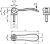 Kipp M5x20 Cam Lever, External Thread, Aluminum Handle, Size 0  (Qty. 1), K2120.0501105X20