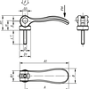 Kipp M5x30 Cam Lever, External Thread, Aluminum Handle, Size 1  (Qty. 1), K2120.1501105X30