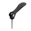Kipp Cam Levers, w/External Thread, Plastic Thrust Washer, Size 1, M5X20, Steel, Powder Coat, (Qty. 1), K2120.1501405X20