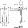 Kipp Cam Levers, Size 2, External Thread, Plastic Thrust Washer, M10, Stainless Steel, (Qty. 1), K2121.2512310X30