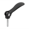 Kipp Cam Levers, Aluminum, Adjustable w/External Thread, Plastic Thrush Washer, Size 2, M8X25, Stainless Steel, Powder Coat, (Qty. 1), K2125.2511408X25