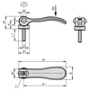 Kipp M8x50 Cam Lever, Adjustable, External Thread, All Stainless Steel, Size 2 (Qty. 1), K2126.2512008X50