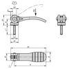 Kipp M8x30 Cam Lever, Adjustable, External Thread, Stainless Steel, Plastic Handle, Size 2 (Qty. 1), K2127.2531108X30