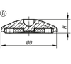Kipp Swivel Feet Plates, Antistatic, Anti-Slip, Style B, D=59 mm, Thermoplastic, (Qty. 1), K0415.12060