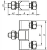 Kipp Square Hinge w/Fastening Nut, Style A, B =39 mm, A=13 mm, A1=10 mm, A2=14 mm, Zinc-Plated Steel, (Qty. 1), K1142.0614027