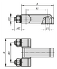 Kipp Square Hinge Long Version w/Fastening Nut, B =51 mm, A=50 mm, A1=29 mm, A2=14 mm, Stainless Steel, (Qty. 1), K1143.20829035