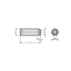 Kipp Ball End Thrust Screw w/o Head, w/Flattened Ball and Rotation Lock, Style BV, M6, L=16.1, Stainless Steel, (Qty. 1), K0384.50616