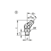 Kipp Conical Head Grease Nipples, DIN 71412, Style B, 45 degree w Hex Socket, R1/8, Steel, (Qty. 10),K1132.1218
