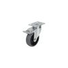 Kipp Swivel Caster w/Stop-Fix Locking System, Electrically Conductive, D=125 mm, Plain Bearing, Thermoplastic, Steel, (Qty. 1), K1760.11125322