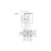 Kipp Fixed Caster w/o Locking System, Electrically Conductive, D=100 mm, Plain Bearing, Thermoplastic, Steel, (Qty. 1), K1761.11100321