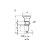 Kipp Indexing Plungers w/Plastic Mushroom Grip, D1=1/2-13, D=6 mm, Size 2, Thermoplastic, Hardened, Steel, (Qty:1), K0338.1206A584