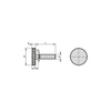 Kipp Knurled Screw, DIN 653, Low Head, L=16, D1=12, K=2.5, Stainless Steel, (Qty:10), K1163.032X16