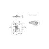 Kipp Spring Hinge, Spring Closed, 50mm, Stainless Steel, (Qty:1), K1173.50501