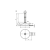 Kipp Leveling Foot, Style B, M10X100, Stainless Steel, (Qty:1), K0739.2206010X50