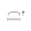Kipp Tubular Handles, Oval, Aluminum, L=446.4 mm, Red Powder Coat, (Qty:1), K0796.4000884