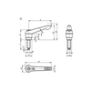 KIPP Adjustable Handle, w/External Thread and Half-Dog Point, M5X20.5, Size 1, Style F, External Thread, Threaded Insert, Fiberglass, Steel, (Qty:1), K0780.61051X20