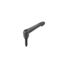 KIPP Adjustable Handle, w/External Thread and Half-Dog Point, M6X60.8, Size 2, Style F, External Thread, Threaded Insert, Fiberglass, Steel, (Qty:1), K0780.62061X60