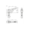 KIPP Adjustable Handle, w/External Thread and Half-Dog Point, M10X40.9, Size 2, Style F, External Thread, Threaded Insert, Fiberglass, Steel, (Qty:1), K0780.62101X40