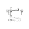 KIPP Cam Lever, Size 1, D=M6X50, w/External Thread, Thrust Washer and Stud, Stainless Steel, (Qty:1), K0645.1541306X50
