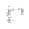 KIPP Cam-Action Indexing Plungers w/Stop, Left, L=47.8 mm, D=6 mm, Style C, Steel, (Qty. 1), K1284.1060612