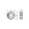 Kipp Locking Ring, One-Piece Shaft Collar, 36 mm, Slit Outside, Aluminum, (Qty:1), K0611.101803