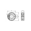 Kipp Locking Ring, One-Piece Shaft Collar, 60 mm, Slit Outside, Aluminum, (Qty:1), K0611.104003