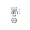 KIPP Mushroom Knob, Size 3, Internal Thread, D=M8, D1=33 mm, Stainless Steel, Thermoset, (Qty:1), K1286.1308