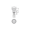 KIPP Mushroom Knob, Size 1, External Thread, D=M4X10, D1=21 mm, Stainless Steel, Thermoset, (Qty:10), K1287.1104X10
