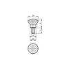 KIPP Mushroom Knob, Polished, External Thread, D=M8X15, D1=33 mm, Stainless Steel, Thermoset, (Qty:1), K1289.13308X15