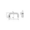 KIPP Pull Handles, L=133 mm, Oval, Front Mount, Aluminum, Bright And Tumbled, (Qty. 1), K0204.120