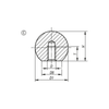Kipp Ball Knobs, DIN 319, Internal Thread, D=M12 mm, Style C, Stainless Steel(Qty. 1), K0650.150124