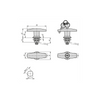 Kipp Quarter Turn Lock w/T-Grip, Lockable, D=32 mm, Stainless Steel, (Qty. 1), K1356.2186
