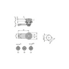 Kipp Quarter Turn Lock, Square 6 mm, Compact, D=20 mm, H=13.5 mm, Stainless Steel, (Qty. 1), K1360.1613