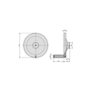Kipp Disc Handwheel w/Center Bore, D1=203.2 mm, Revolving Grip, Stainless Steel, (Qty. 1), K1307.4203X00