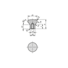 Kipp Mushroom Knob, Internal Thread, w/High Head, Hygienic USIT Sealing And Shim Washer, Freudenberg Process Seals, M8, Polished Stainless Steel, (Qty. 1), K1308.3308