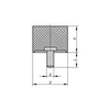 Kipp Rubber Buffers, Cylindrical w/External Thread, D=25 mm, H=10 mm, Type D, Stainless Steel, (Qty. 1), K1318.02501055