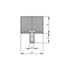 Kipp Rubber Buffers, Cylindrical w/External Thread, D=40 mm, H=20 mm, Type D, Stainless Steel, (Qty. 1), K1318.04002055