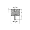 Kipp Rubber Buffers, Cylindrical w/Internal and External Thread, D=10 mm, H=15 mm, Type B, Stainless Steel, (Qty. 1), K1321.01001555