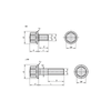 KIPP M12 x 75 mm Hexagon Head Bolts w/Collar for Hygienic USIT Sealing and Shim Washer, Freudenberg Process Seals, Stainless Steel, (Qty. 1), K1327.12X75