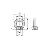 KIPP M10 Ring Nuts, Similar to DIN 582, Bright Stainless Steel, (Qty. 1), K1334.10 KIPP M10 Ring Nuts, Similar to DIN 582, Bright Stainless Steel, (Qty. 1), K1334.10