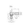 Kipp Angle Ball Joint w/Retaining Clip, DIN 71802, D1=8 mm, Style CS, Left Hand Thread w/Sealing Cap, Stainless Steel, (Qty. 1), K0734.108051