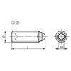 Kipp Ball End Thrust Screw w/o Head, w/Full Ball, Style A, D=M12, L=52 mm, Carbon Steel, (Qty:10), K0383.11250