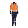 Bisley Class 3 Men's Vented Two Tone Coverall with Navy Bottom, Hi-Vis Orange, L 314M6369H-ON/L (1 Each)